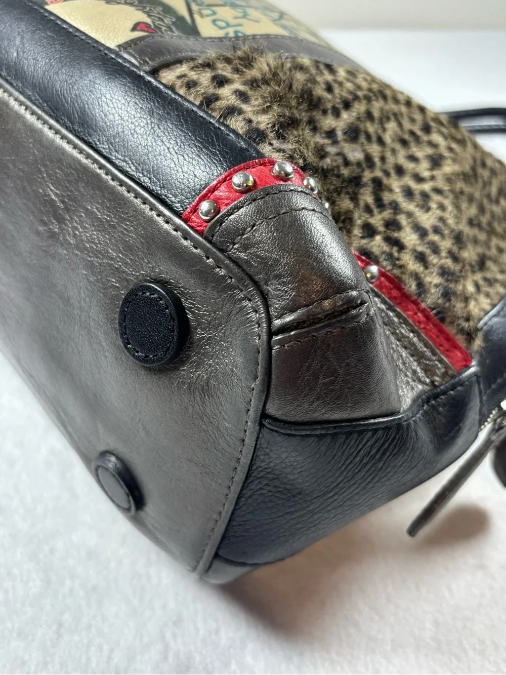 Retired Authentic Brighton “Luxury – The Art of Deco” Large Satchel Leopard Hair